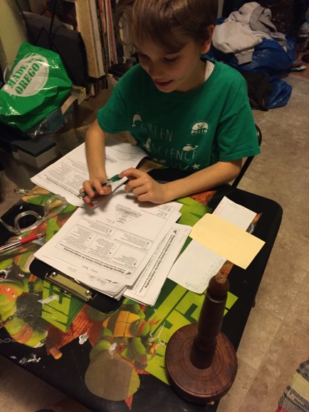 Kasper Helping Dad Grade Quizzes